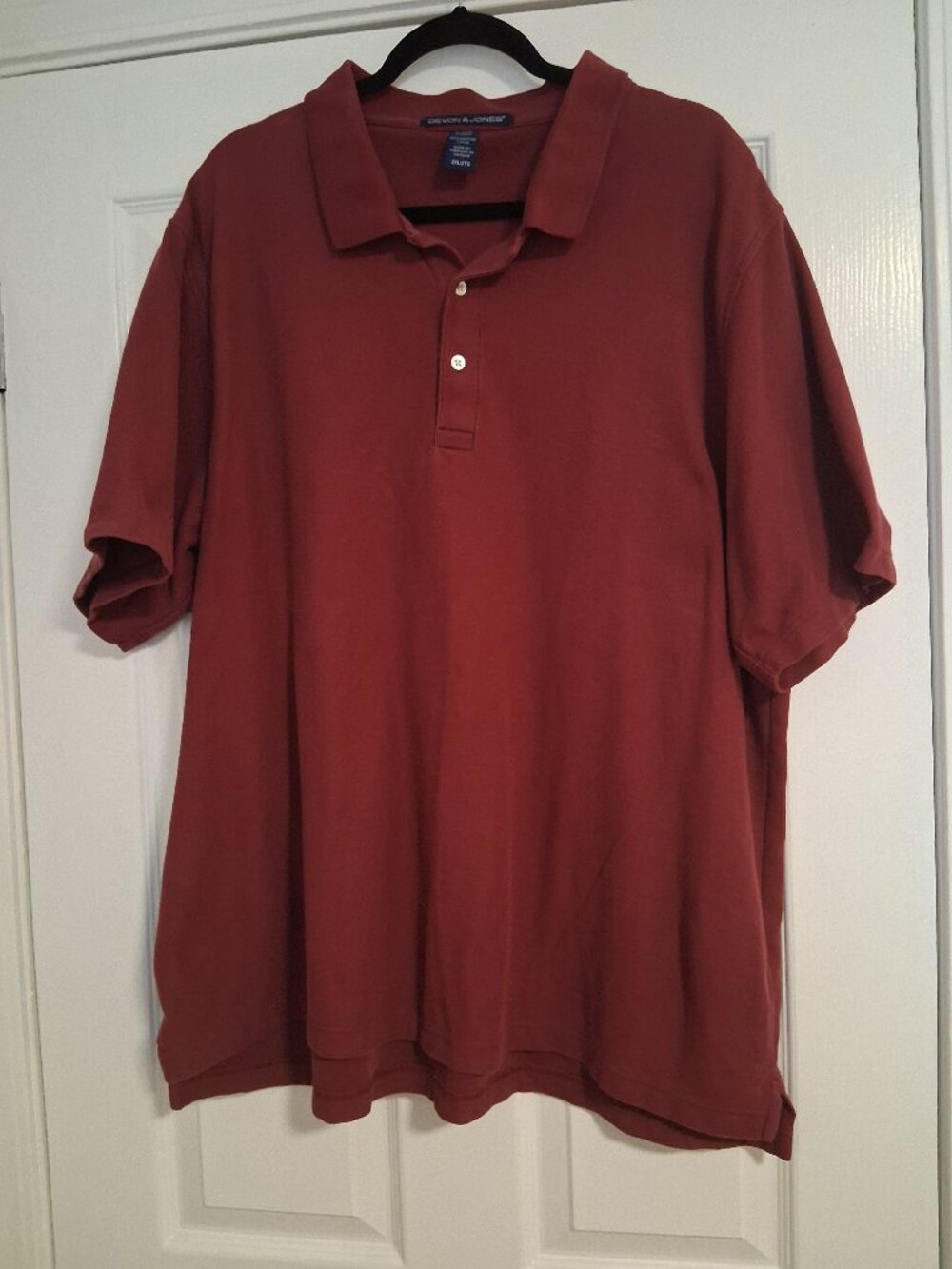 Devon & Jones Men's polo shirt, dark red, size 2XL